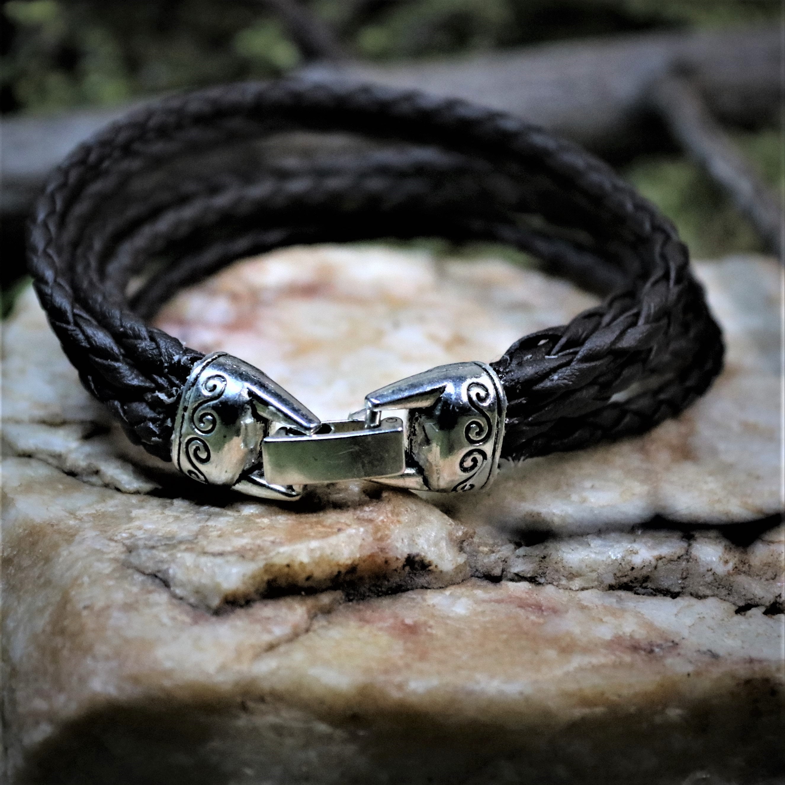 Braided Leather Cord with Celtic style Closure