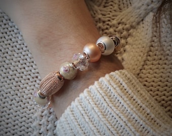 Rose Gold Large Bead Bracelet