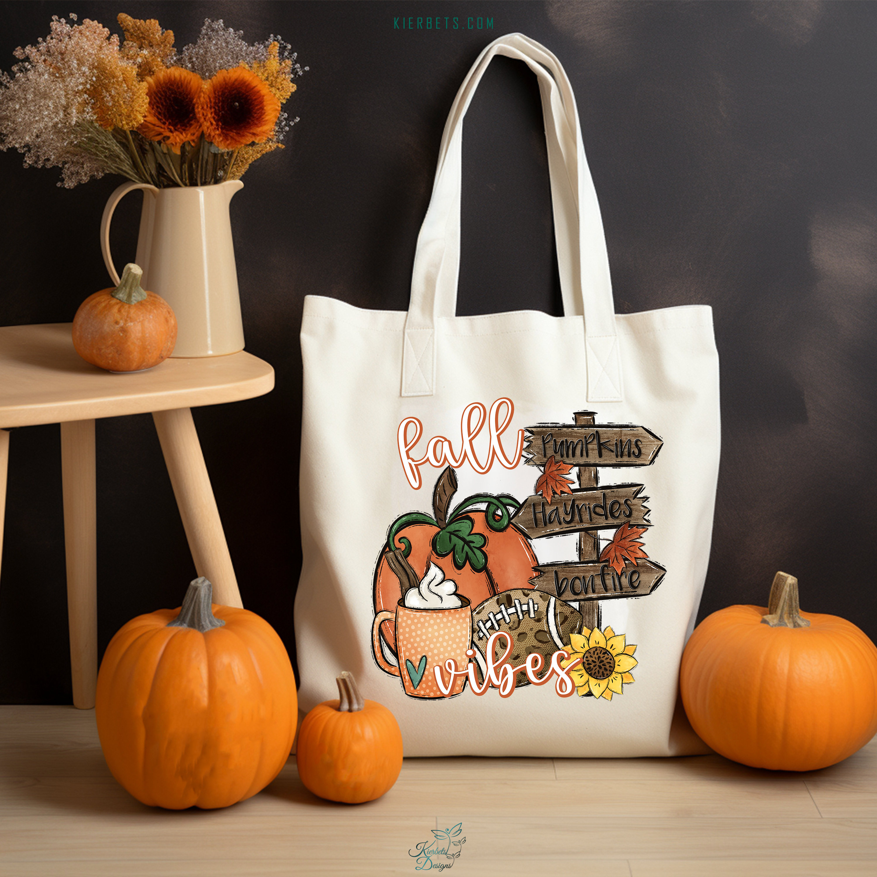 Fall Vibes Pumpkin Patch Signs Organic Cotton Tote Bag