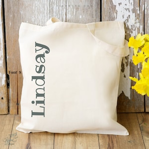 Personalisierte Baumwolle Tragetaschen, Eco freundlich Einkaufen, Ziel, Strand, Urlaub, Totes, Benutzerdefinierte Familie Totes, Brautjungfer Geschenk Taschen