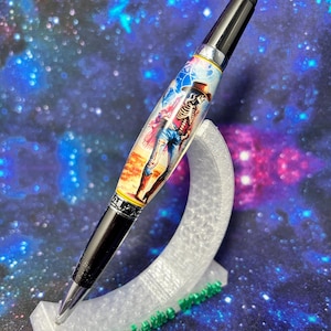 Gedraaide inktpen skeleton cowgirl