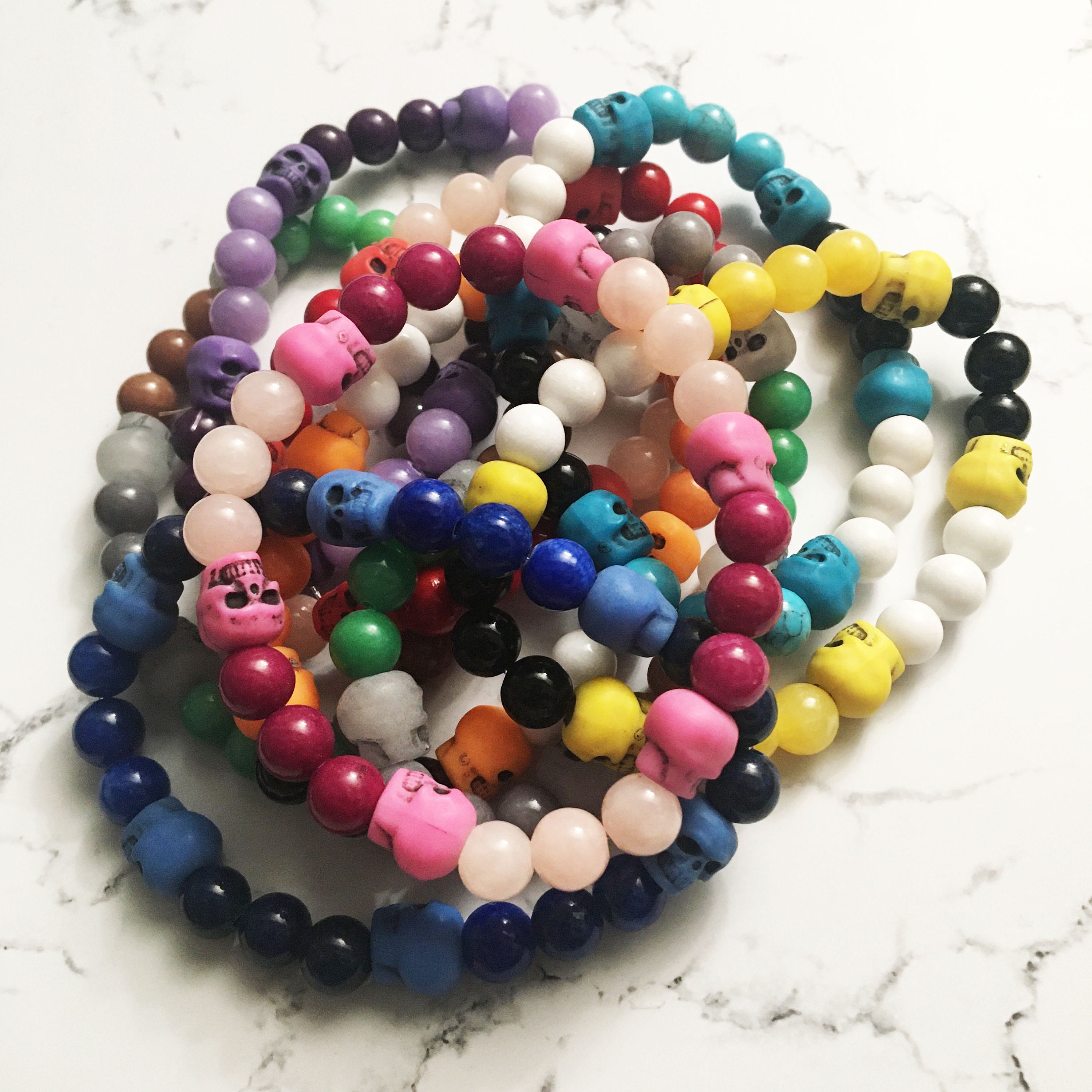 Multi Colored Skull Bracelet - Etsy