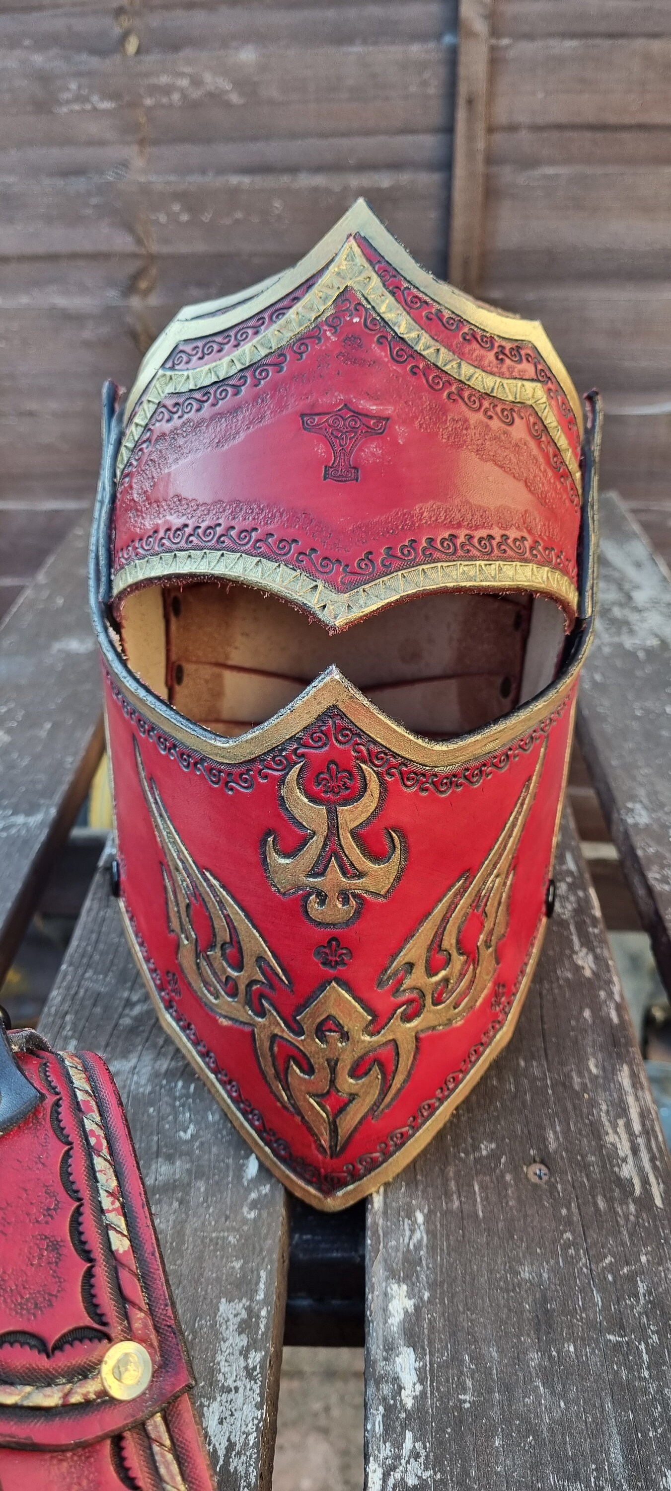 Medieval Leather Armour and Helmet Handmade Viking Fantasy Armour for