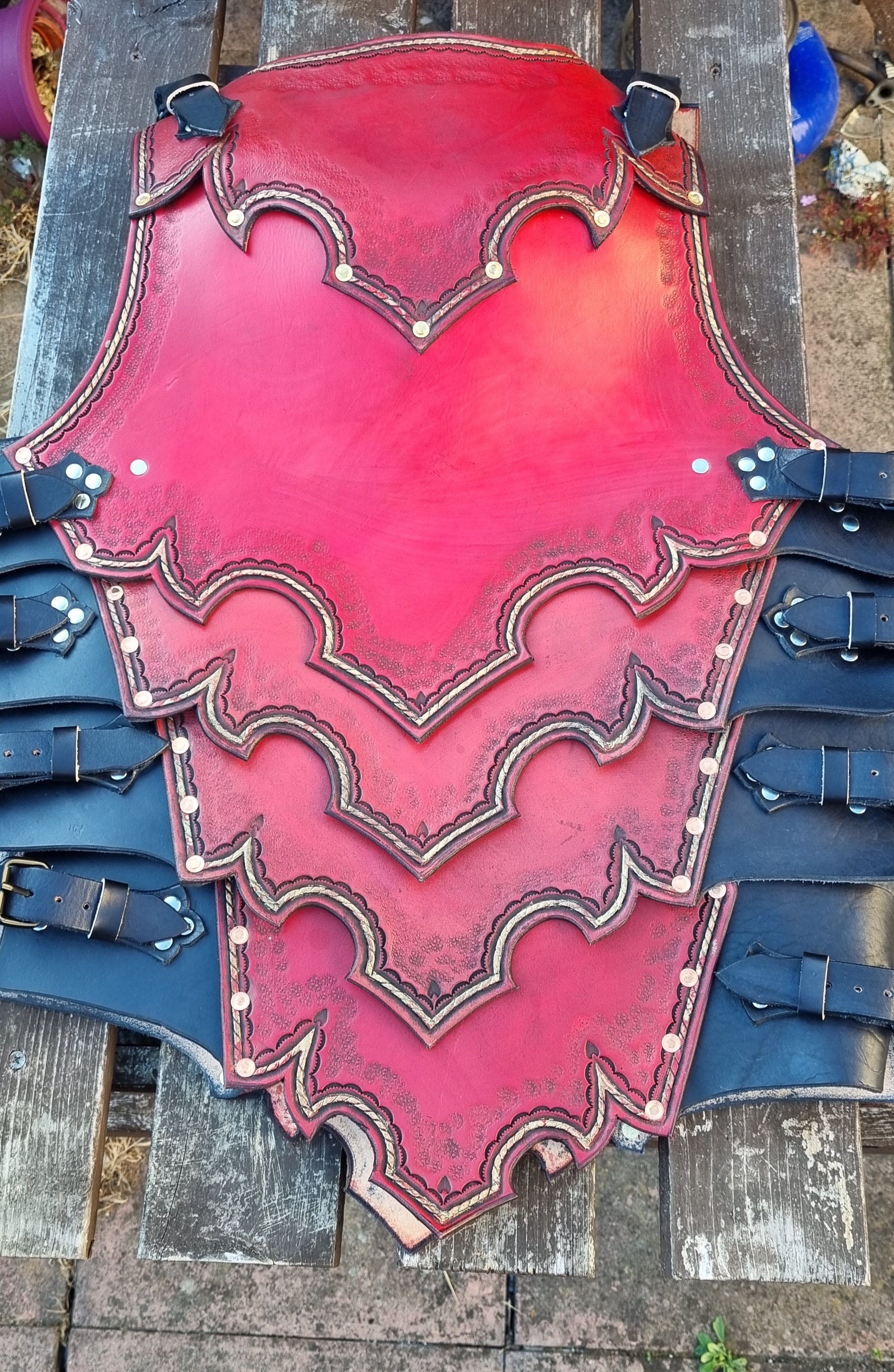 Medieval Leather Armour and Helmet Handmade Viking Fantasy Armour for