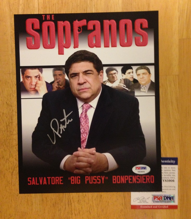Sopranos Signed 8x10 photo of Vincent Pastore Big Pussy PSA DNA Actor