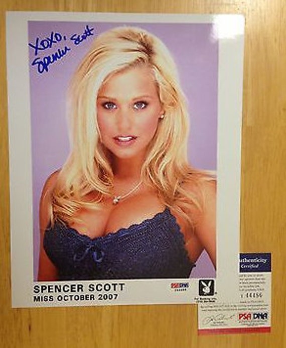 Spencer Scott Signed Playboy 8x10 Photo PSA/DNA COA Picture Autograph Playmate 8 