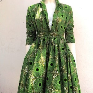 green wax dress image 2