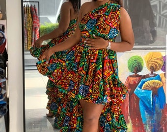 robe infinity coloré wax africain