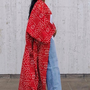 Long wide ankara kimono image 2