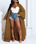 Long kimono in brown tortoiseshell wax. product logo