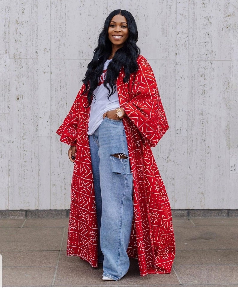 Long wide ankara kimono image 1