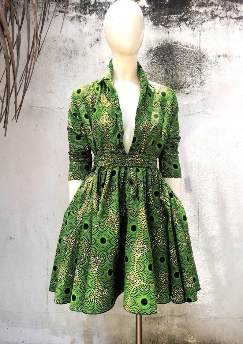 green wax dress image 1