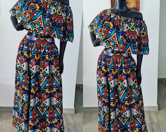 2 piece set skirt + ankara top