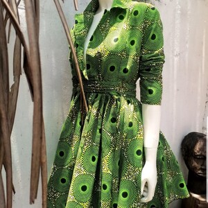 green wax dress image 3