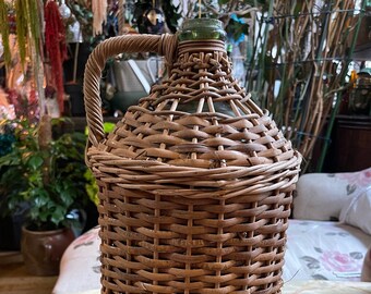 Dame Jeanne with wicker 8-10L, vintage dame jeanne, demijohn since 1960