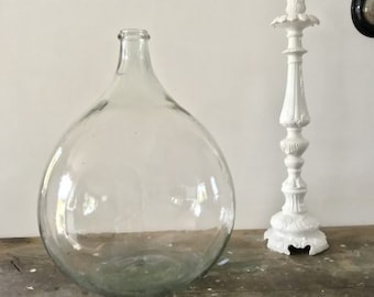 Dame Jeanne transparent 10L, old vase, vintage vase from 1960s