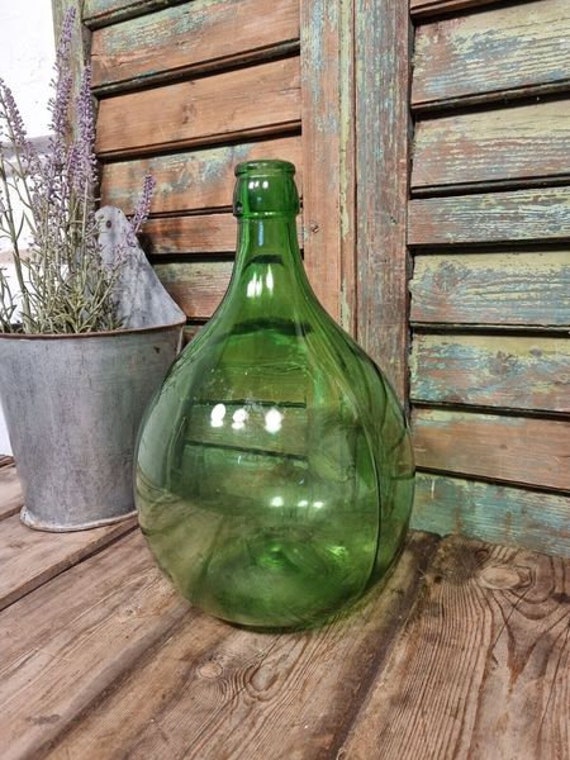 French Dame Jeanne Green Colors 5L Vintage 1960s 