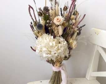 Bouquet White Lady, rustic bunch, decoration, dried composition flower