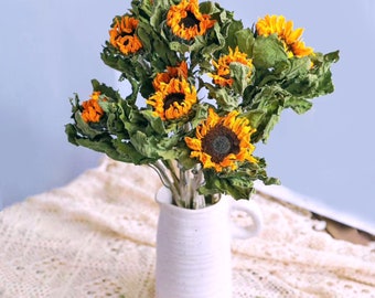 x10 branches Dried mini sunflower, dried sunflower, mini sunflower, dried bouquet