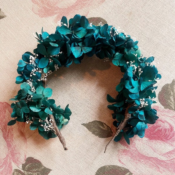 Serre tete blue saphire color- wedding preserved corsage and buttonhole, Diy wedding decoration, brisdmaid