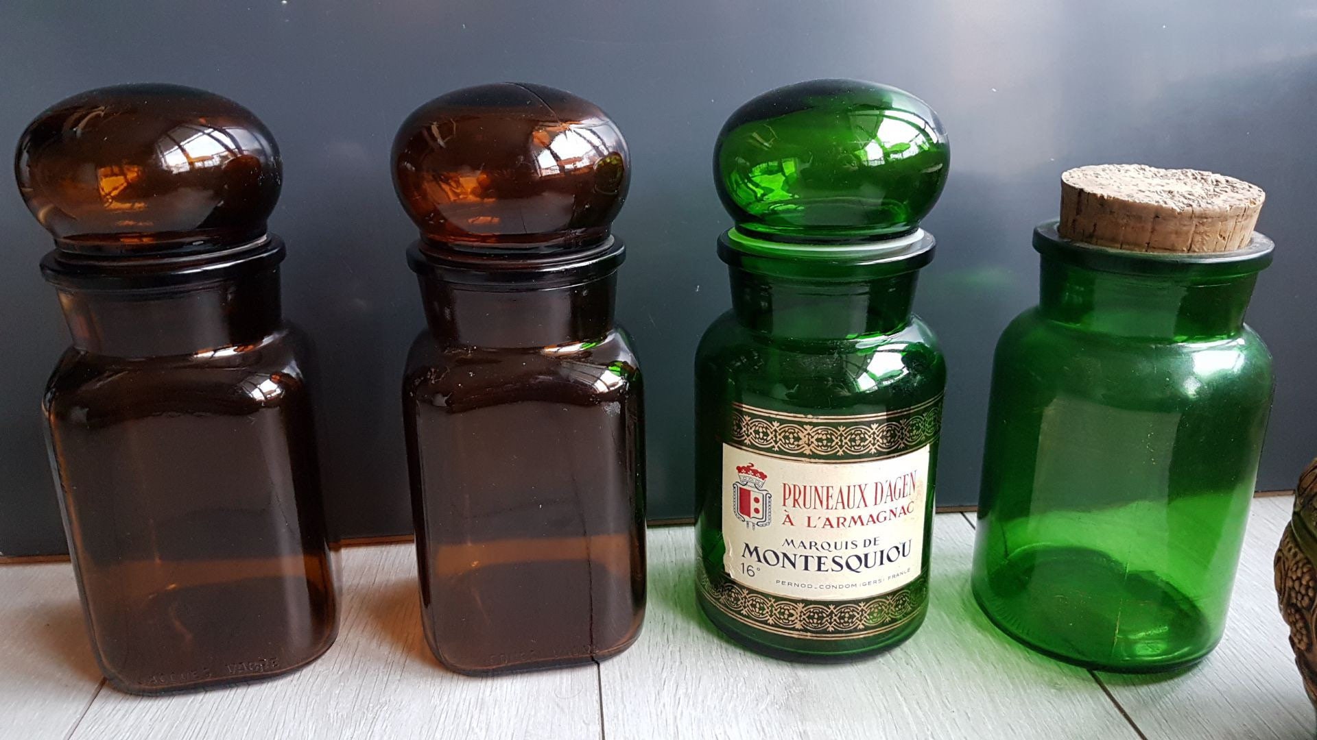 Lot de Apothicaire Jar, Apothicary Vintage