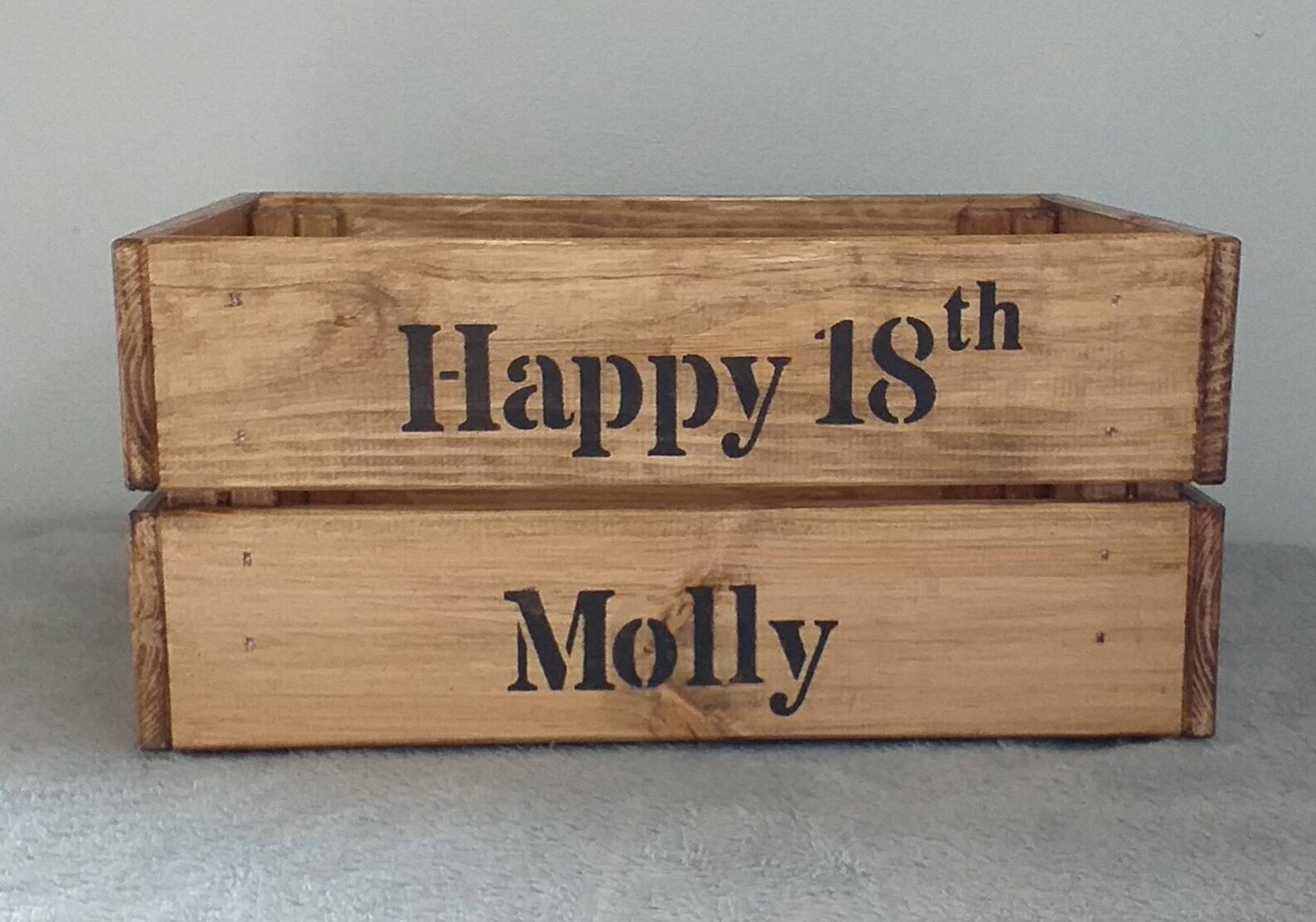 Personalised wooden Birthday Crate present novelty gift box Etsy