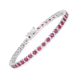 14K White Gold 12.50 Ct. Tw. Ruby and Diamond Bracelet - Etsy