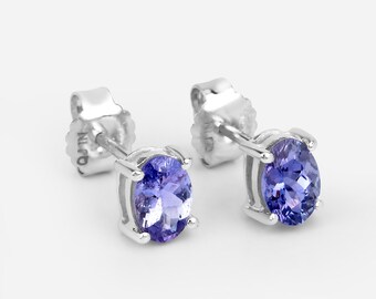 Genuine Natural Tanzanite Argentium Silver Tanzanite Studs 3mm Lavender Tanzanite Earrings Round Cut 3mm x 0.10 Carat each