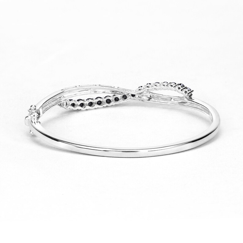 Black Diamond Bangle Bracelet Women