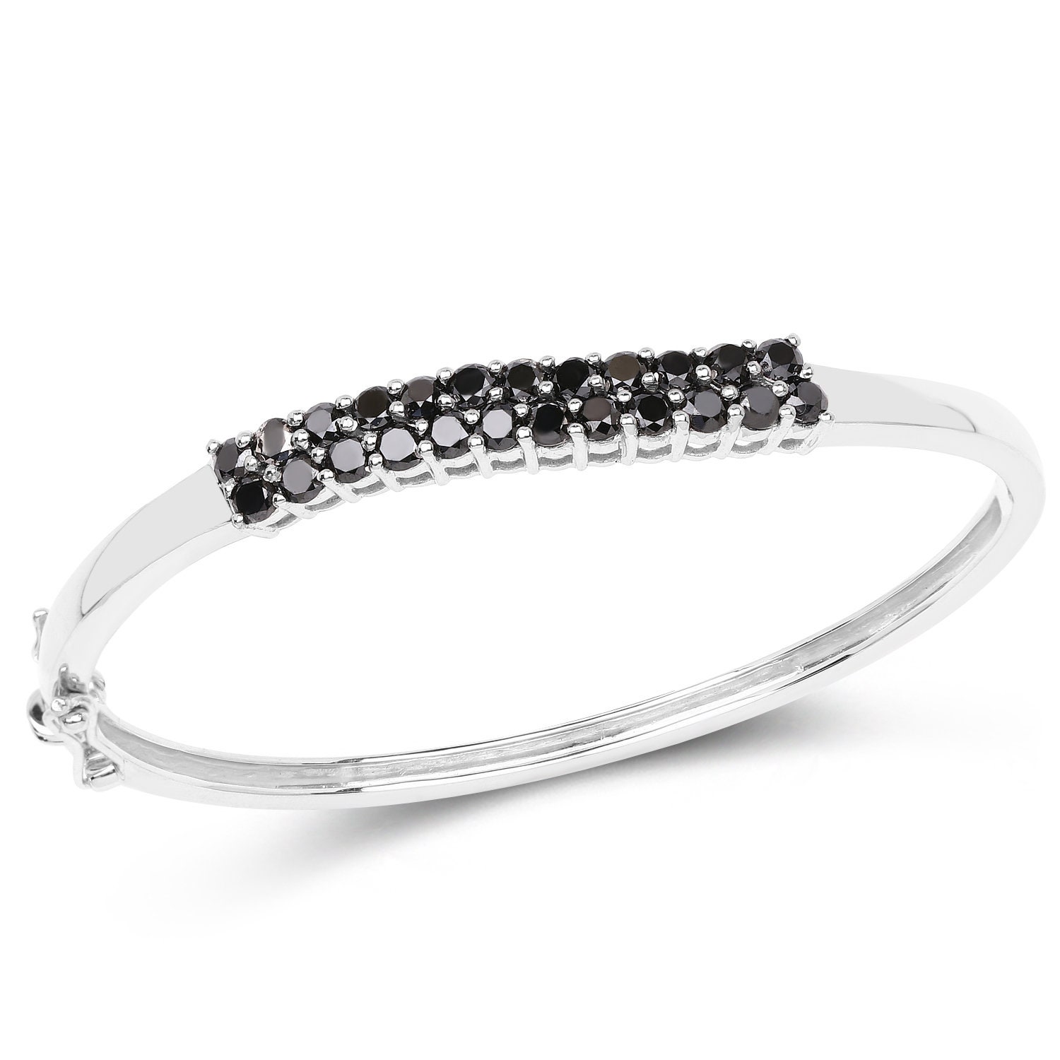 Black Diamond Bangle Bracelet Women