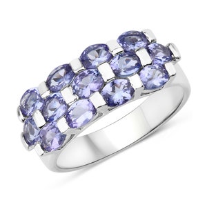 Tanzanite Ring, Natural Tanzanite Oval Sterling Silver Ring for Women, December Birthstone Ring, Silver Tanzanite Ring, Bridesmaid Gift