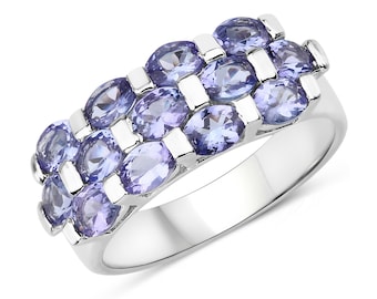 Tanzanite Ring, Natural Tanzanite Oval Sterling Silver Ring for Women, December Birthstone Ring, Silver Tanzanite Ring, Bridesmaid Gift