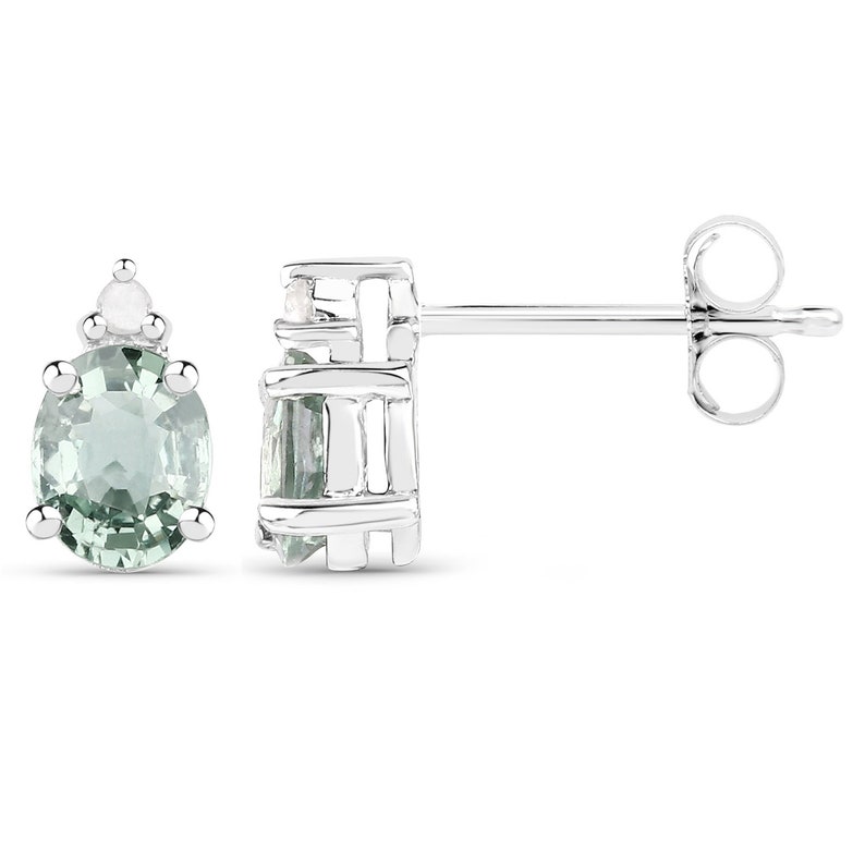 Green sapphire stud earrings Clearance