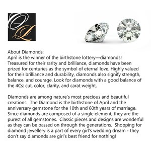 Silver Diamond Earrings, Genuine White Diamond Sterling Silver Earrings, Diamond Drop Earrings, April Birthstone Earrings image 6