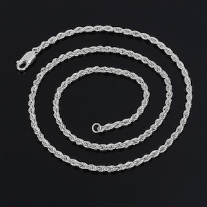 925 Sterling Silver Rope Chain Necklace,  Silver Chain Necklace for Women, Sterling Silver Rope Link Chain, Gift For Him, Gift For Her