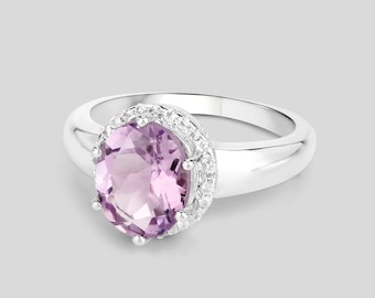 Amethyst Ring, Natural Amethyst Ring, Amethyst Cocktail Ring, Amethyst Oval, Promise Ring, Sterling Silver Ring, February Birthstone Ring