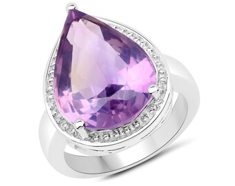 Amethyst Ring, Natural Purple Amethyst Sterling Silver Ring, Amethyst Cocktail Ring, Februrary Birthstone, Amethyst Gemstone Bridal Ring