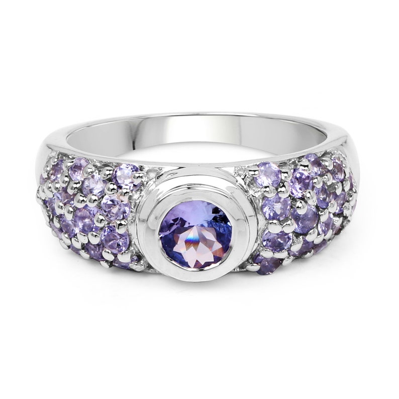 Natural Tanzanite Silver Cocktail Ring in .925 Sterling Silver Tanzanite Ring Silver Tanzanite Ring December Birthstone Ring