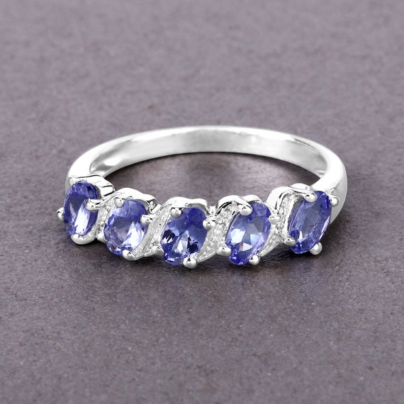 Buy Natural Blue Tanzanite Ring/ 925 Sterling Silver/ Three Stone Ring/  December Birthstone/ Tanzanite Jewelry/ Prong Ring/christmas Gift Online in  India - Etsy