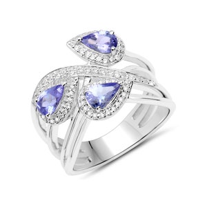 Tanzanite Ring, Natural Tanzanite Silver Ring for Women, December Birthstone Ring, Silver Tanzanite Ring, Lavender Gemstone, Gift for Mom