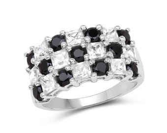 Black Spinel Ring, Black Gemstone Ring, Sterling Silver, Black Spinel Alternative, Spinel Engagement Ring, Statement Ring, Black Stone Ring