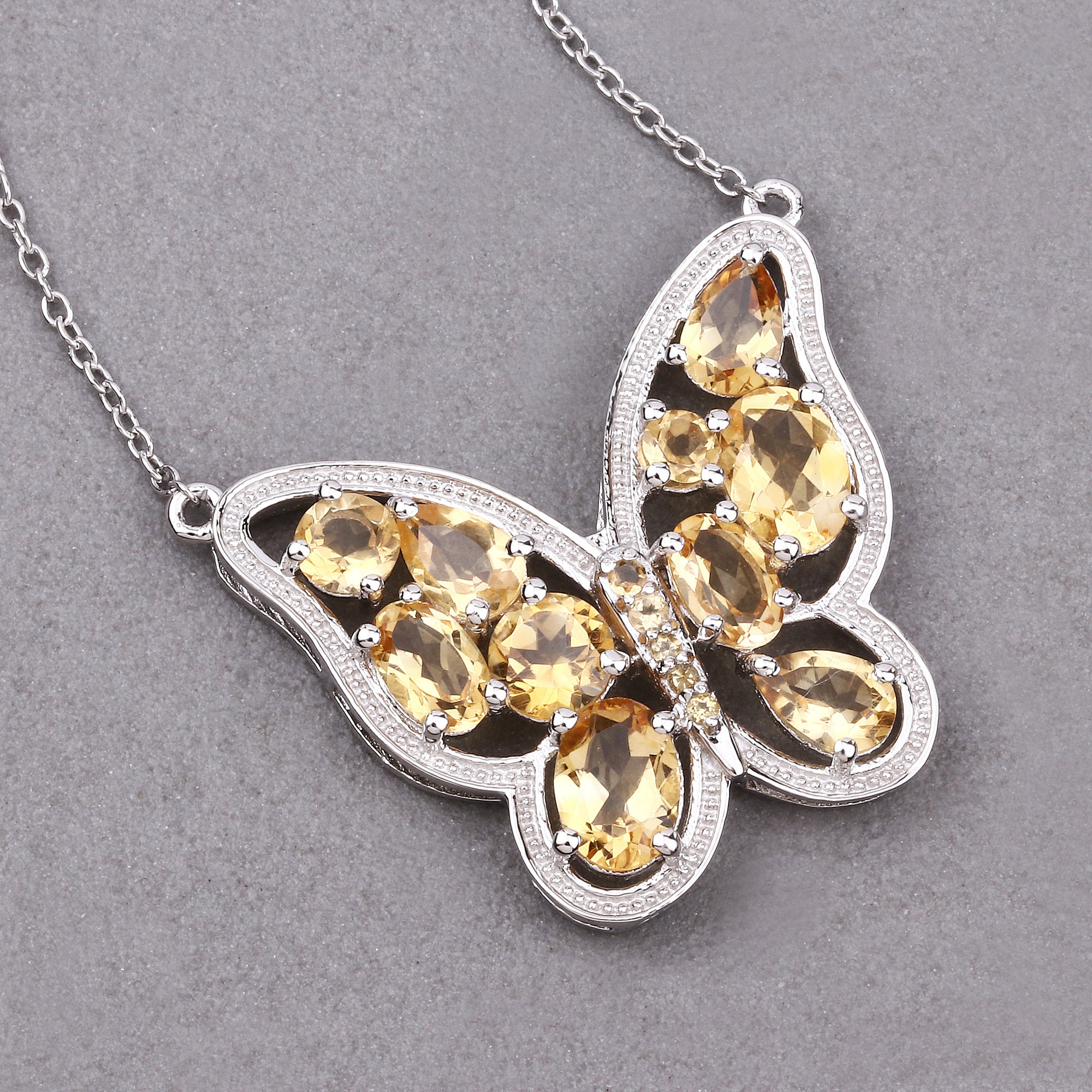 12 Birthstone Butterfly Heart Jewelry Set - 925 Sterling Silver Necklace, Earrings, Ring, Bracelet For Women, Gift Box - View #9