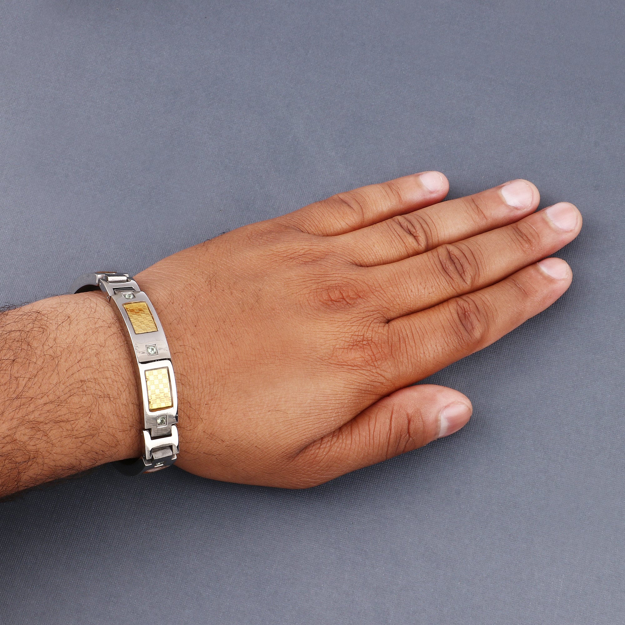 Titanium Men's Bracelet Mens Titanium Bracelet with Gold Etsy