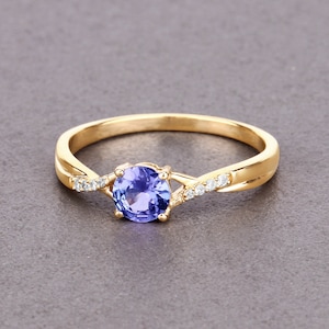 14Kt Gold Ring, 14kt Gold Tanzanite Ring, Tanzanite Yellow Gold Ring, Genuine Tanzanite Ring, December Birthstone Ring, Bridesmaid Gift