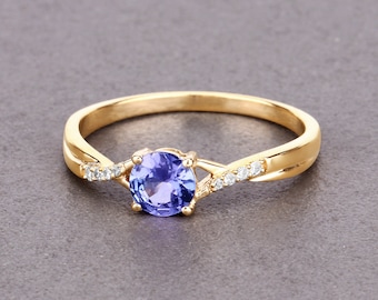 14Kt Gold Ring, 14kt Gold Tanzanite Ring, Tanzanite Yellow Gold Ring, Genuine Tanzanite Ring, December Birthstone Ring, Bridesmaid Gift
