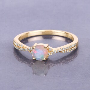 Ethiopian Opal, Ethiopian Opal Yellow Gold Ring, 14K Yellow Gold Ring, Opal Ring, Minimalist Jewelry, Gifts For Her, Rings For Women