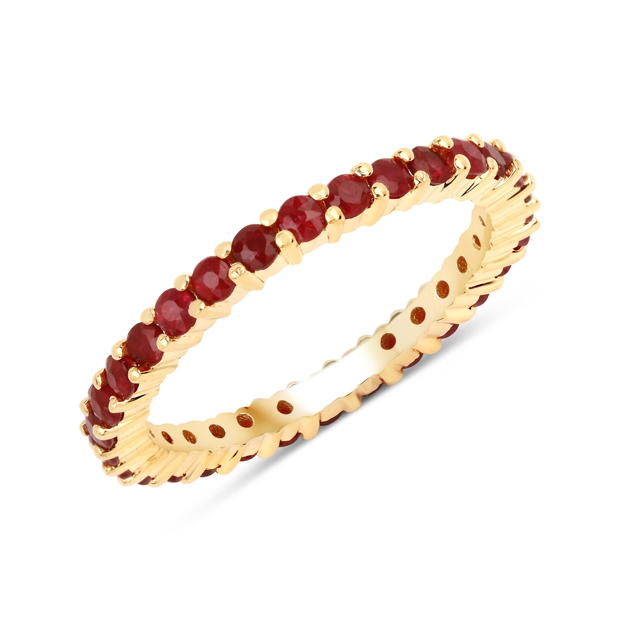 14k gold stackable ruby ring, ruby engagement ring,... 14k Gold Ruby & Diamond Ring, Genuine Ruby Eternity Band With Diamonds ...
