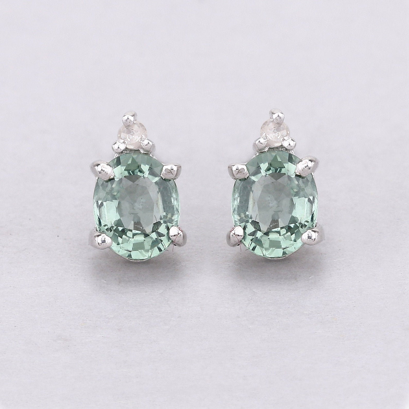 Green sapphire earrings Clearance
