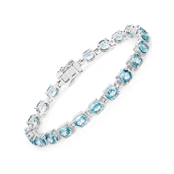 Blue zircon tennis bracelet deals