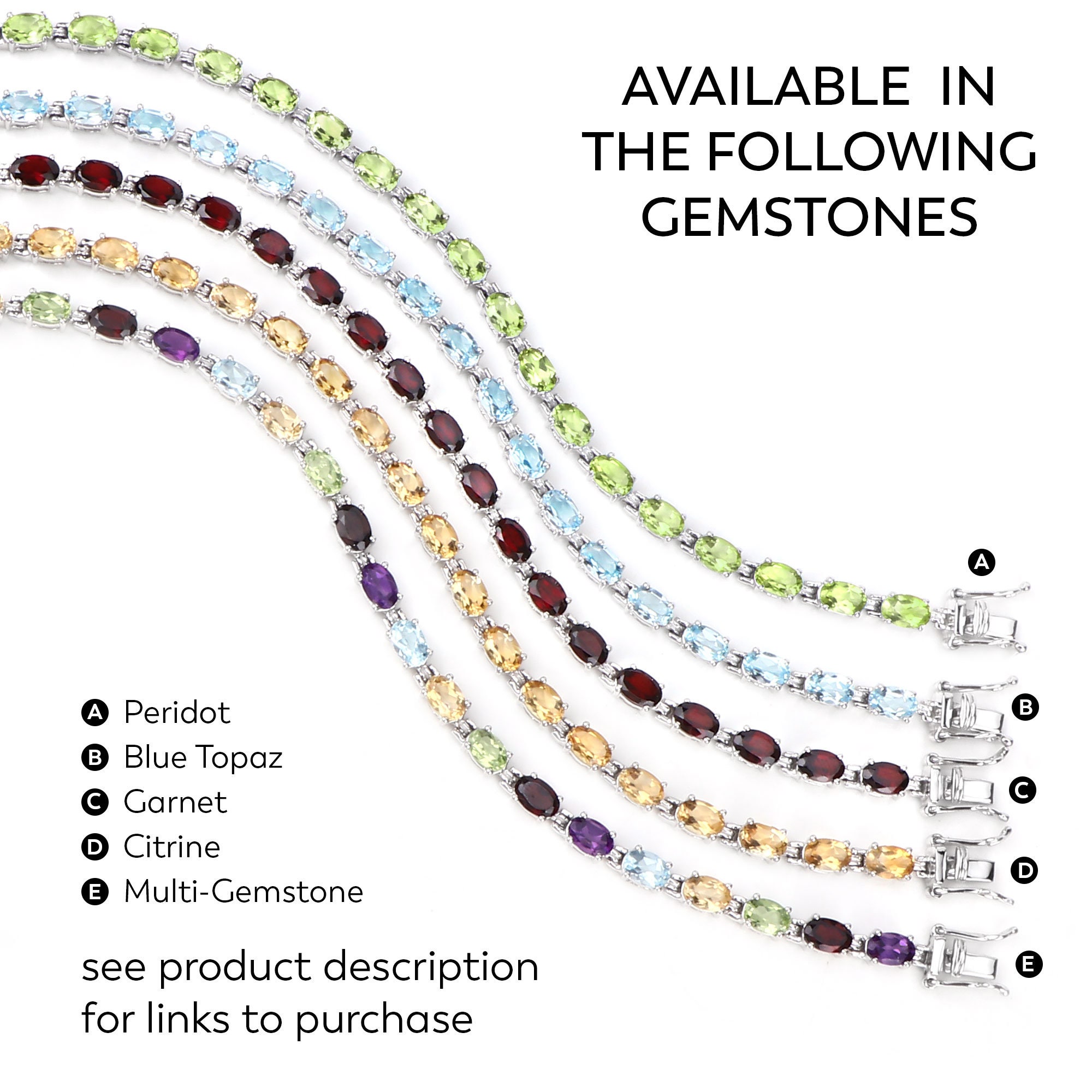 Multi Stone Bracelet Natural Multi Stone Oval Tennis Bracelet in .925 Sterling Silver Multi Color Gemstone Gifts for Her Etsy